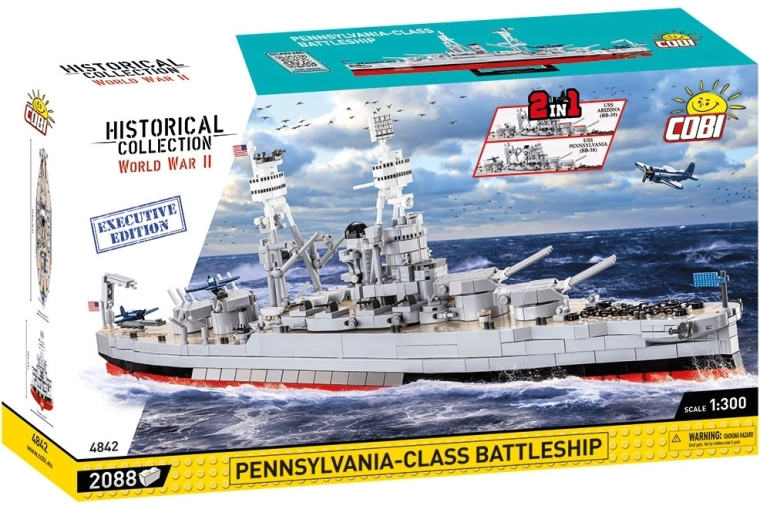 Cobi USS Arizona / USS Pennsylvania Executive Edition byggesæt slagskib 2 i 1