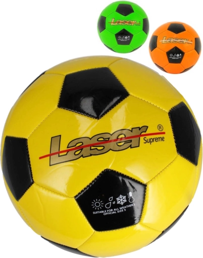 Neonfarvet fodbold Laser str. 5 - 1 stk.