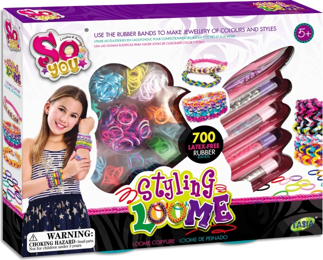 Tasia sæt til fremstilling af armbånd af gummibånd uden latex – 700 stk.