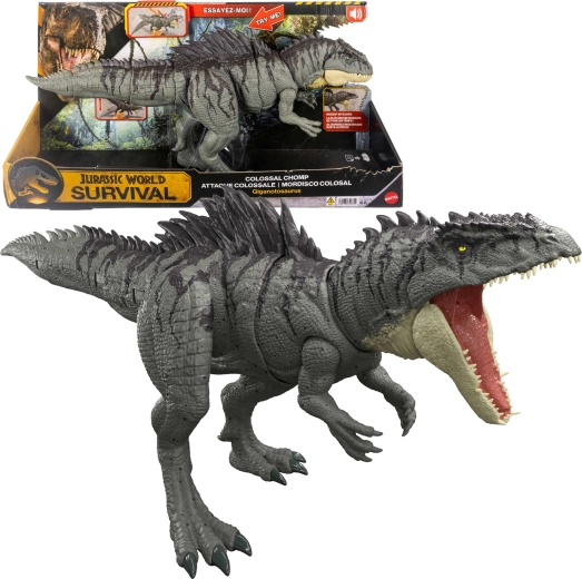 Mattel Jurassic World survival-figur Giganotosaurus mega kæbe – giga angreb
