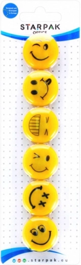 Smileymagneter 3 cm (pakke med 6 stk.)