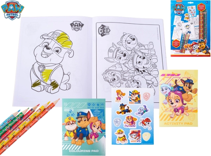 Sæt med malebog og klistermærker PAW PATROL til børn