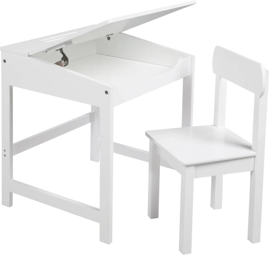 Roba skolepult med stol – hvid