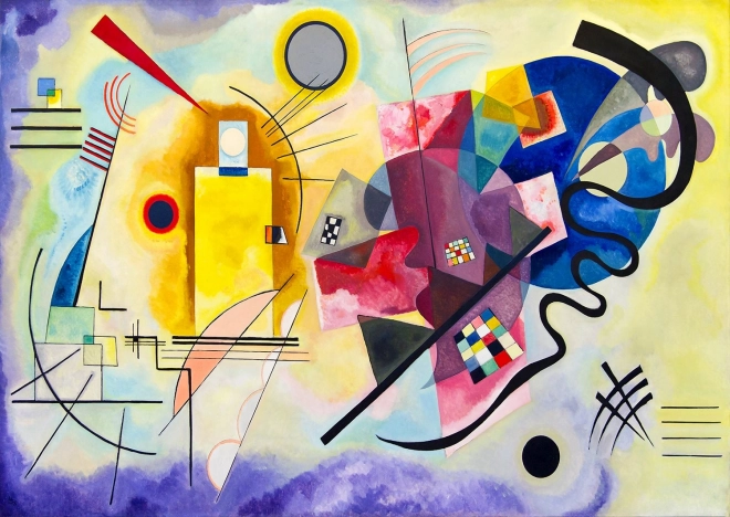 Puslespil Vassily Kandinsky Gul, rød, blå 1000 brikker