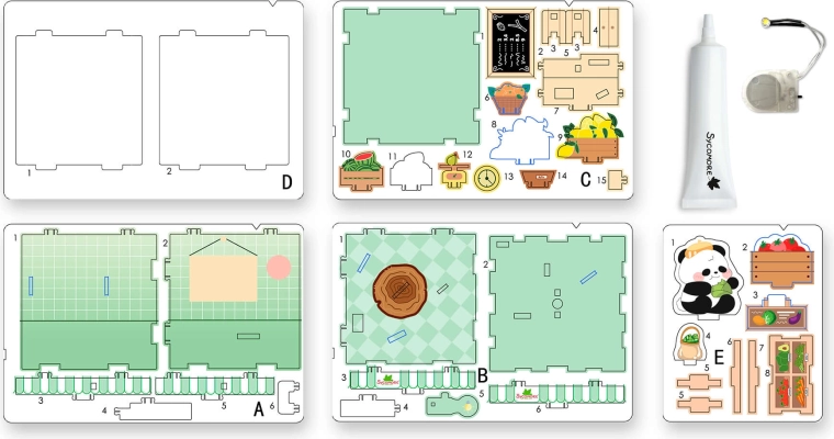 Chibi-verden – mini box med panda - 1 stk.