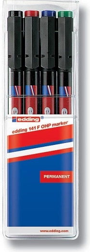 Permanent marker Edding 141 F – sæt med 4 stk.