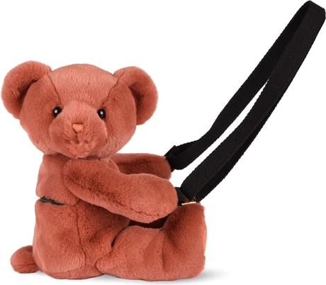 Doudou plystaske med bamse terrakotta 30 cm