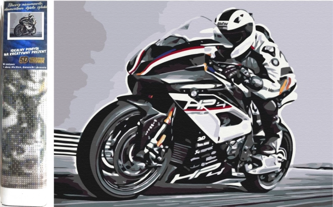Diamantmaleri NORIMPEX – motorcykel til vej 30 × 40 cm