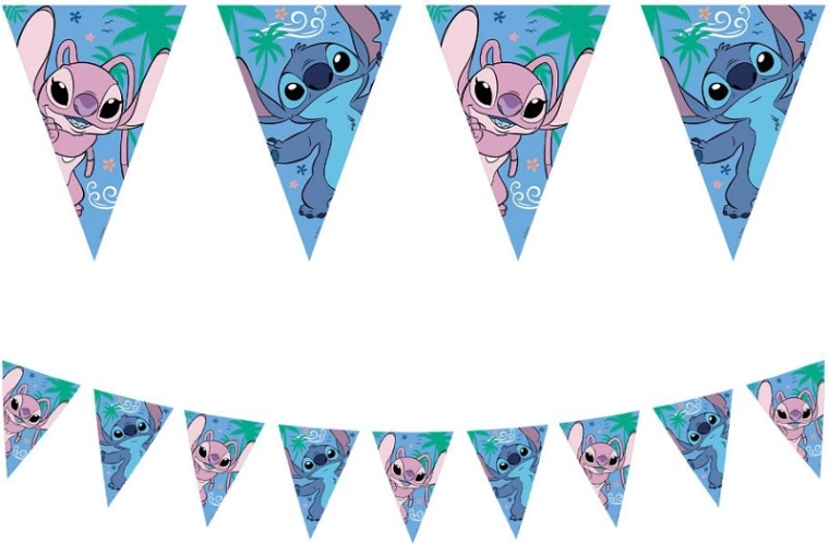 Papirbanner med flag STITCH & ANGEL Disney