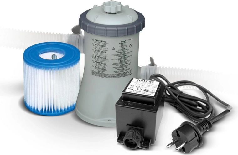 Filterpumpe til pool 1250 l/t med 12 V transformer INTEX