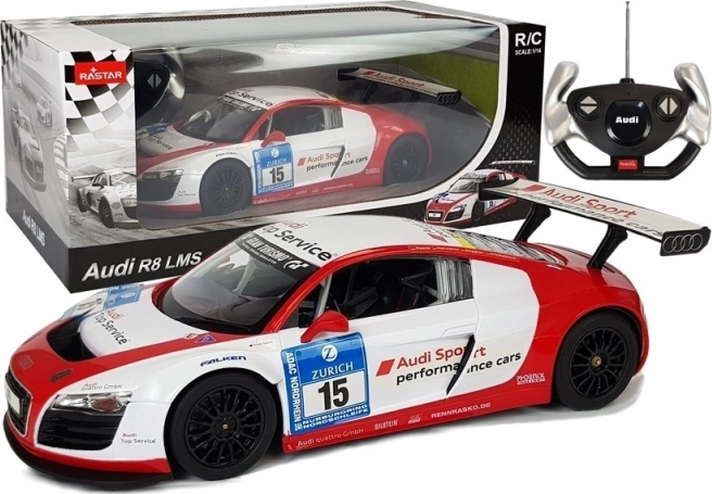 Rastar Audi R8 LMS fjernstyret bil 1:14 hvid-rød