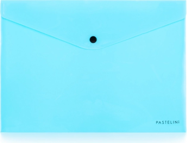 Dokumentmappe med trykknap A4 PASTELINI blå