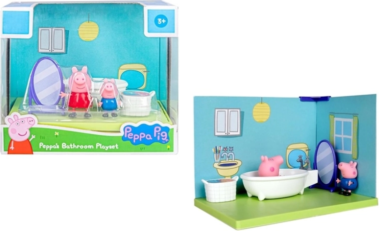 Peppa Pig badeværelsessæt med 2 figurer