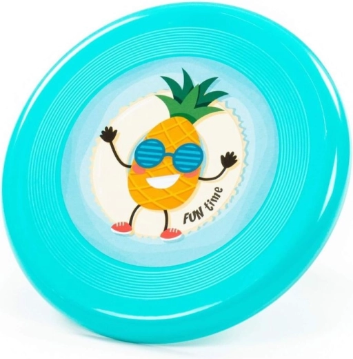 Flyvende tallerken frisbee med ananasmotiv, turkis - 1 stk.