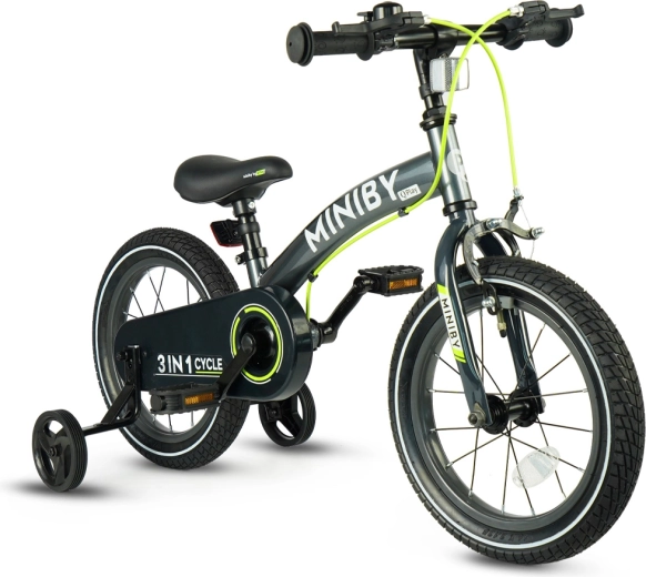 Qplay Miniby 3i1 børnecykel 14" grå