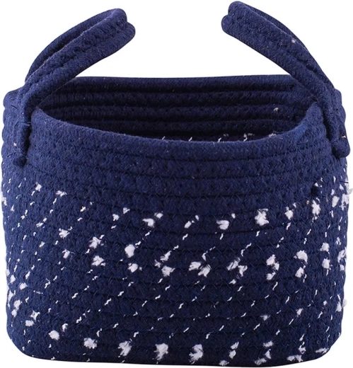 Flettet opbevaringskurv i granat 19 × 19 × 14 cm