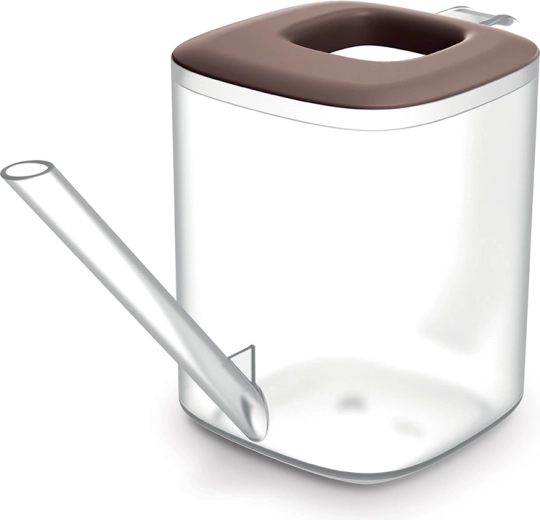 Glastekande Tubi 1 l med bambuslåg og si i rustfrit stål, transparent/marsala