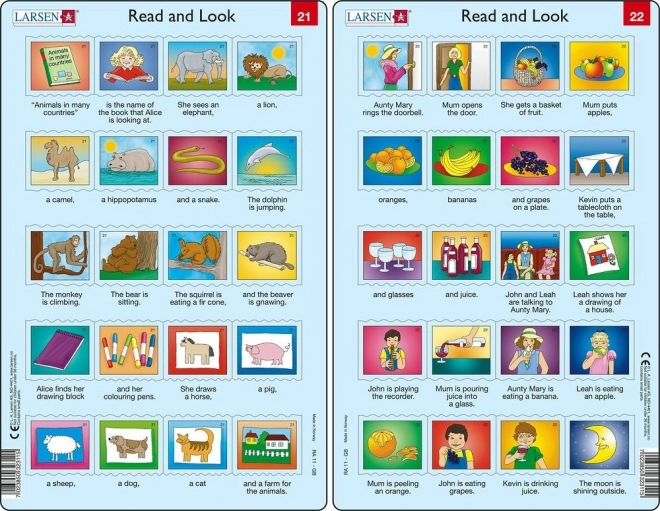 Puslespil Engelsk – længere sætninger, 20 brikker