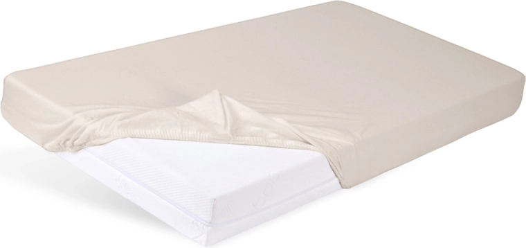 Babymatex faconlagen jersey 60 × 120 cm lysebeige