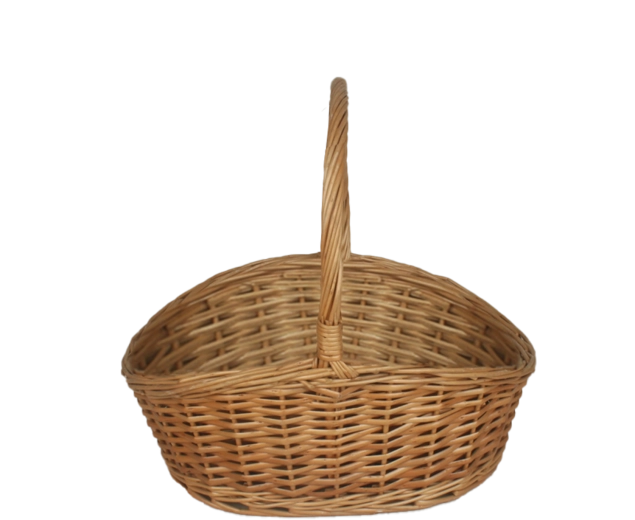Naturflettet kurv med hank 39 × 31 × 17/35 cm
