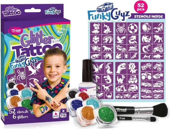 Sæt med glimmertatoveringer FunkyGuyz