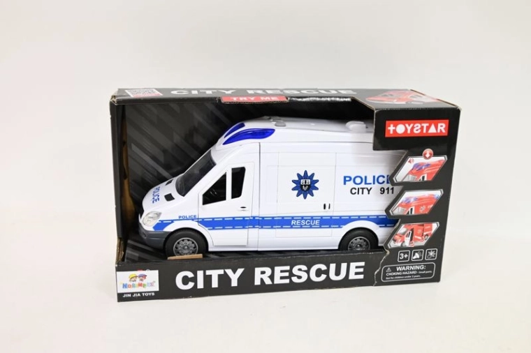 Politibus med lys og lyd