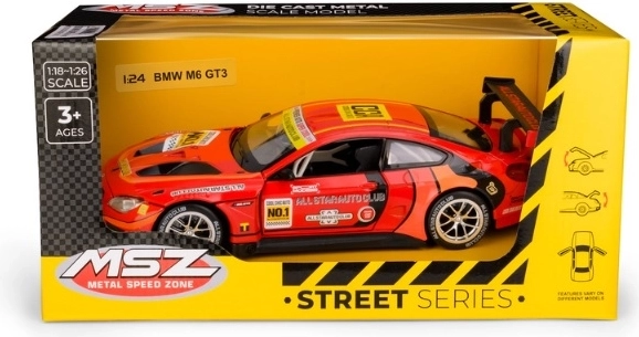 Samlermodel BMW M6 GT3 i målestok 1:24, rød