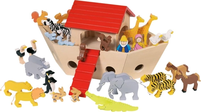 Træ-Noahs ark med dyr