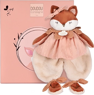 Doudou gavesæt – plyskrammedyr/putteklud Ræv Mina 29 cm