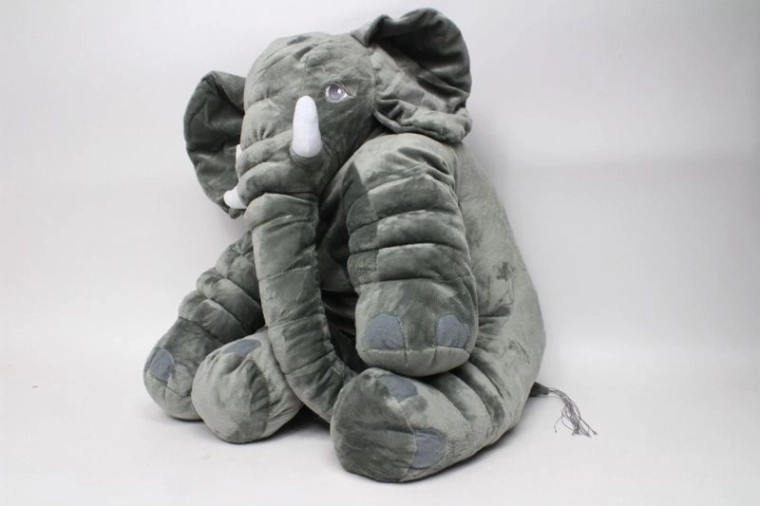 Plys-elefant siddende grå 55 cm