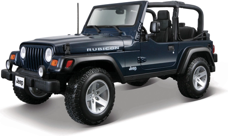 Maisto Jeep Wrangler Rubicon modelbil 1:18 i metalblå metal