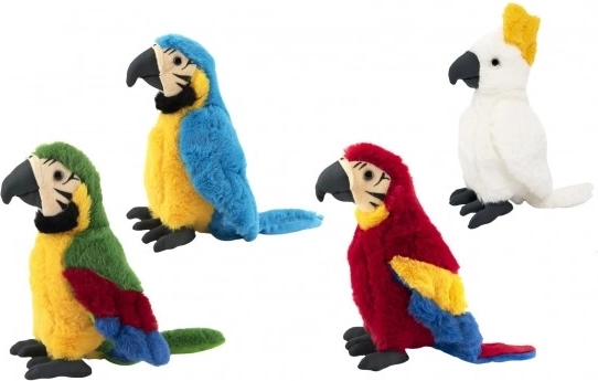 Plys papegøje 27 cm – superblød krammeven i forskellige farver