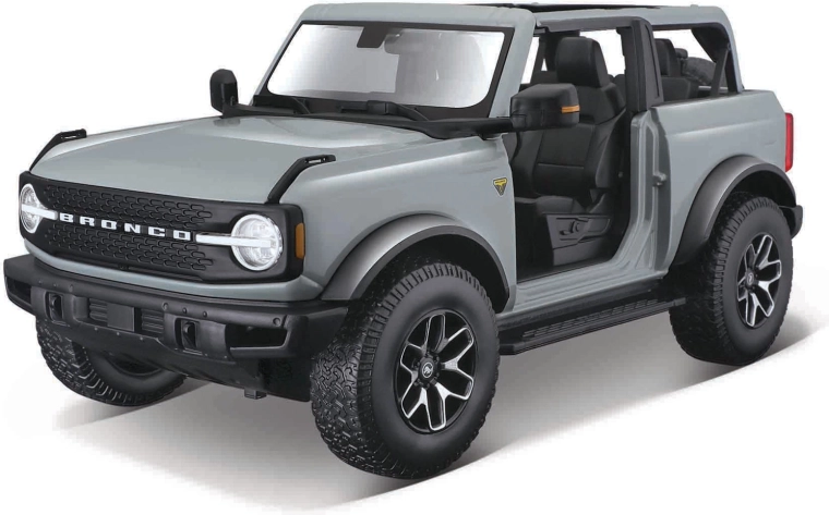 Maisto Ford Bronco Badlands uden døre kaktusgrå 1:18