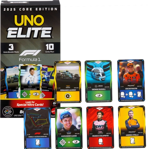 Kortspil UNO Elite Formula 1 2025 – udvidelses-Booster Pack