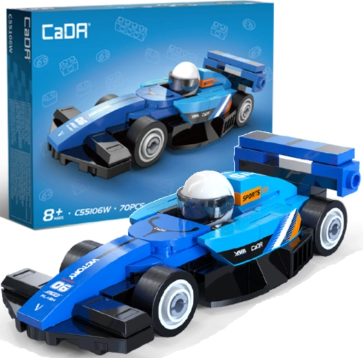 CaDA byggesæt racerbil Circuit Racing Car blå (70 dele)