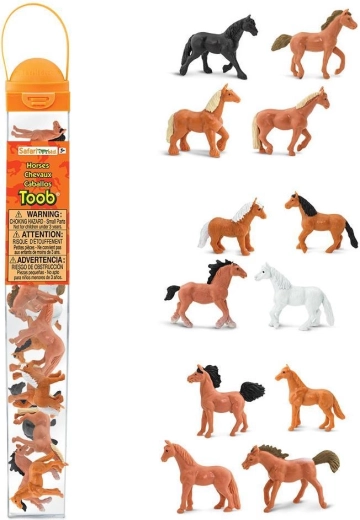 Safari Ltd. TOOBS-rør med hestefigurer (12 stk.)