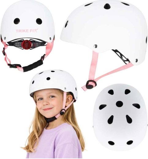 Børnecykelhjelm med LED TRIKE FIX S 48–54 cm hvid