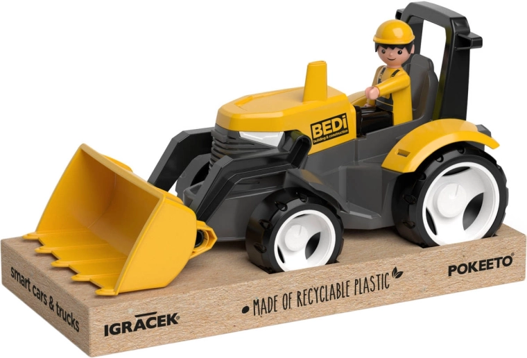 Efko Igráček MultiGO gul traktor med skovl og figur