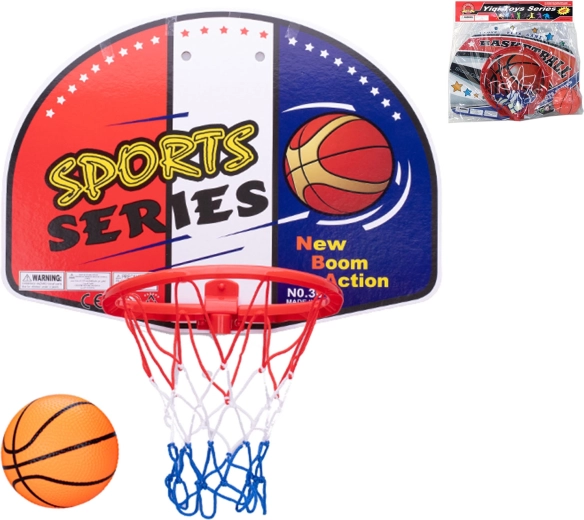 Basketkurv til børn med bold 47,5 × 28 × 35,5 cm