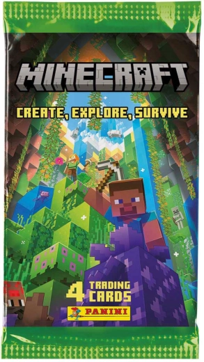 Panini Minecraft samlekort 3. serie (Create, Explore, Survive) – boosterpakke med 4 kort