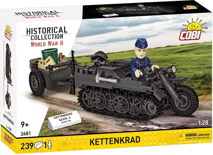 Cobi II WW Sd.Kfz. 2 Kettenkrad med anhænger 1:28 (239 dele)