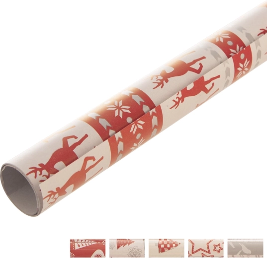 Juleindpakningspapir i ark 200 × 70 cm – mix af motiver