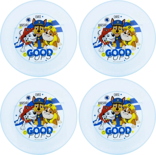 Stor sæt med børnetallerkener Paw Patrol blå (4 stk.)