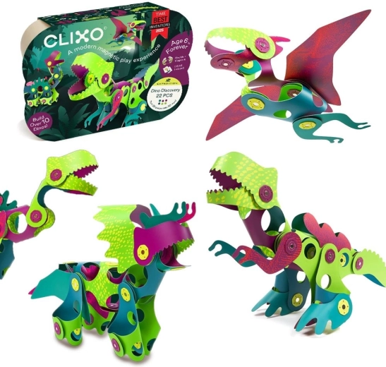 Clixo Dinosaurer – sæt med 22 magnetiske dele