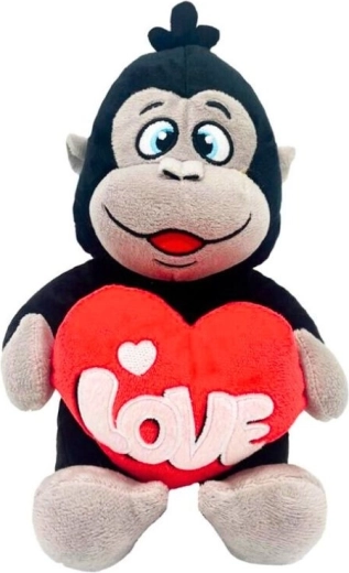 Plys-gorilla med hjerte