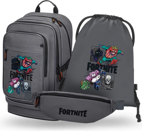 Skolesæt Baagl Cubic Fortnite Squad 3i1: rygsæk, pose og bæltetaske (GRS)