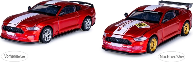 JAMARA Ford Mustang GT rød metalmodel 1:42 med tuningsæt