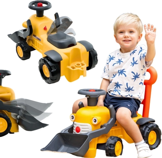 Skubbekøretøj traktor KOMATSU med frontskovl og horn