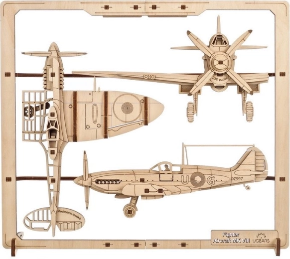 Ugears træ mekanisk puslespil Jagerfly