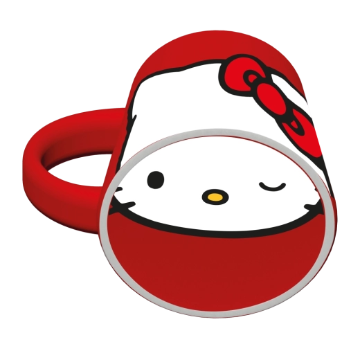 Keramisk krus HELLO KITTY med ansigt, rød